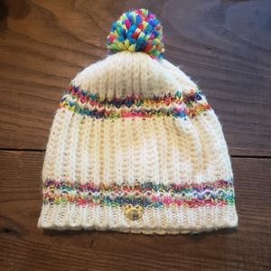 Betsey Johnson Rainbow Pom Pom Hat